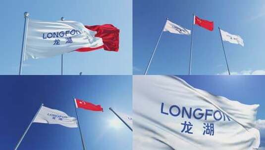 龙湖集团控股有限公司旗帜高清在线视频素材下载