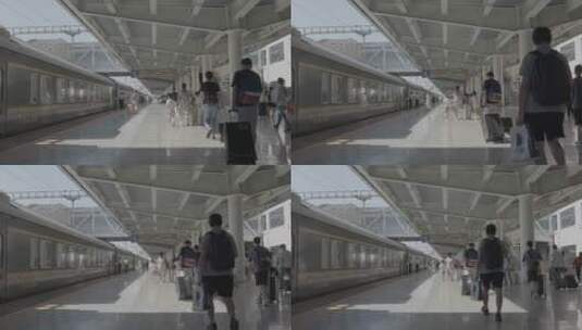 火车出行 旅行 火车站出站高清在线视频素材下载