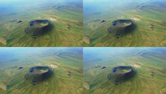 中国内蒙古乌兰察布乌兰哈达火山航拍高清在线视频素材下载