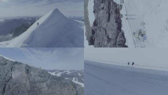 攀登雪山高清在线视频素材下载