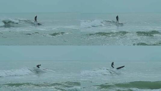 海上冲浪者乘风破浪高清在线视频素材下载