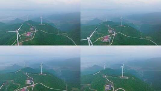 中营风电风车风力发电新能源日出航拍0514高清在线视频素材下载
