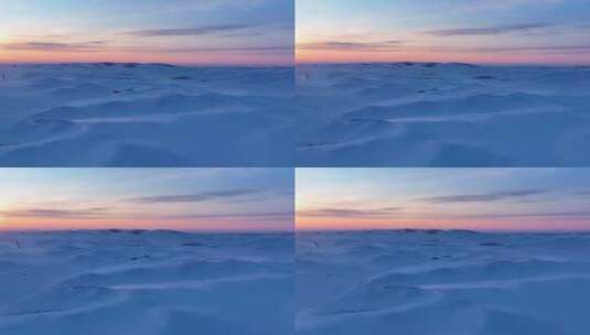 航拍4K雪域草原暮色高清在线视频素材下载