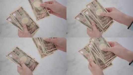 日元现钞高清在线视频素材下载