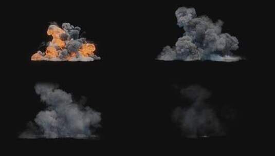 4k巨大的大型爆炸烟尘火光光效-alpha (5)高清在线视频素材下载