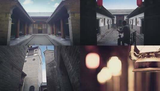 韩城 民宿 戏台 古建 砖墙灰瓦高清在线视频素材下载