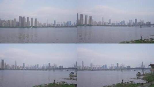 长沙湘江两岸航拍高清在线视频素材下载