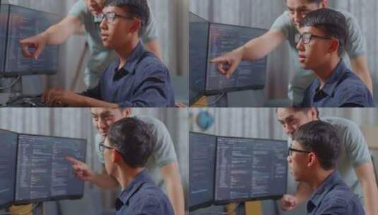 男生向老师学习软件代码高清在线视频素材下载