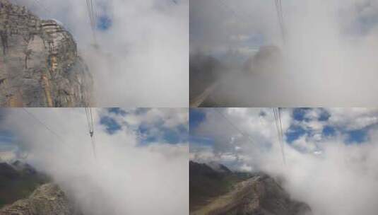 滑索过程中穿越的蒸汽云高清在线视频素材下载