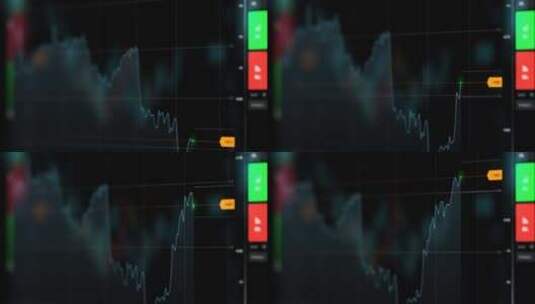 证券交易所数据折线图高清在线视频素材下载