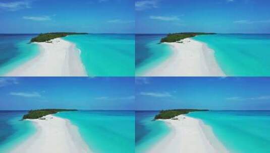 白色天堂海滩和蓝色大海高清在线视频素材下载