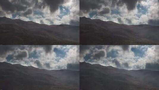 无树山丘中的乌云部分运动高清在线视频素材下载