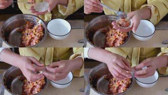 包饺子实拍素材高清在线视频素材下载