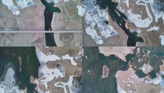 冬季河流俯拍冰冻 宣传片素材高清在线视频素材下载