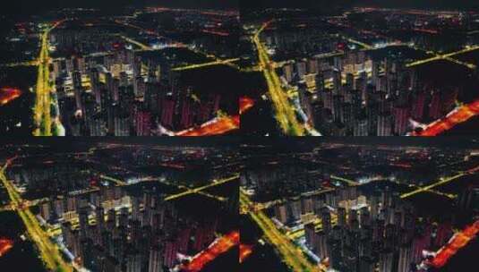航拍城市夜景延时高清在线视频素材下载