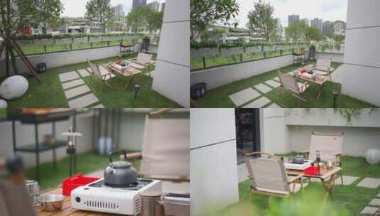 露台阳台—围炉煮茶高清在线视频素材下载