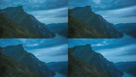 四川重庆瞿塘峡三峡之巅夜景景点延时摄影高清在线视频素材下载