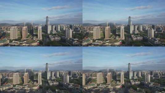 浙江台州新城商务区高楼建筑航拍高清在线视频素材下载
