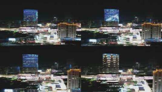 徐州苏宁广场夜景竖屏航拍高清在线视频素材下载