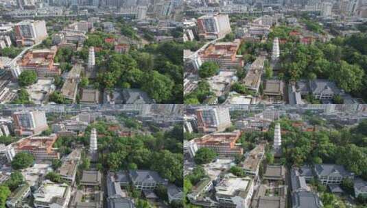 福建福州定光寺定光塔地标建筑白塔航拍高清在线视频素材下载