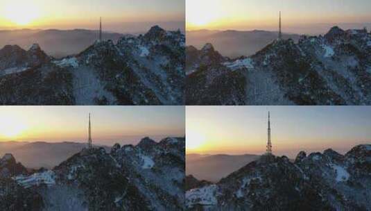 晨曦中的黄山701发射塔高清在线视频素材下载