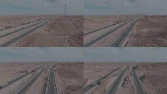 （5K广告级）戈壁无人区沙漠公路高清在线视频素材下载