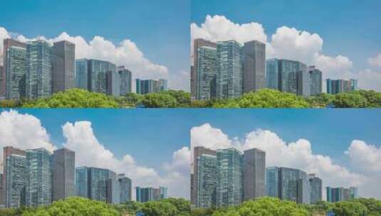 杭州钱江新城建筑风光延时高清在线视频素材下载