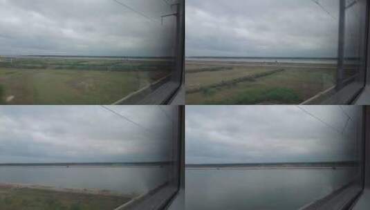 沿途高铁火车窗外风景实拍高清在线视频素材下载