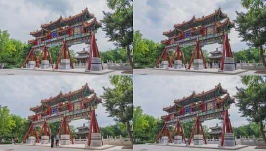 中国园林博物馆牌楼延时高清在线视频素材下载