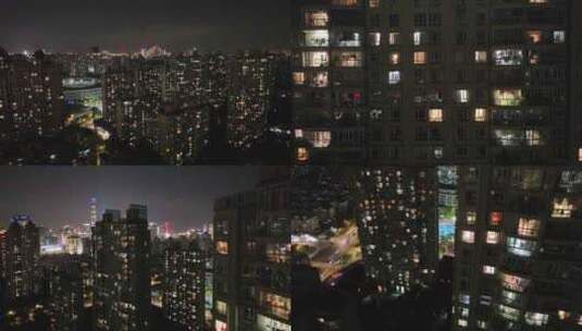 上海万家灯火住宅小区高清在线视频素材下载