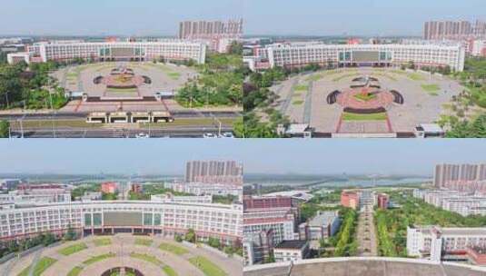 武汉商学院与车都有轨电车同框高清在线视频素材下载