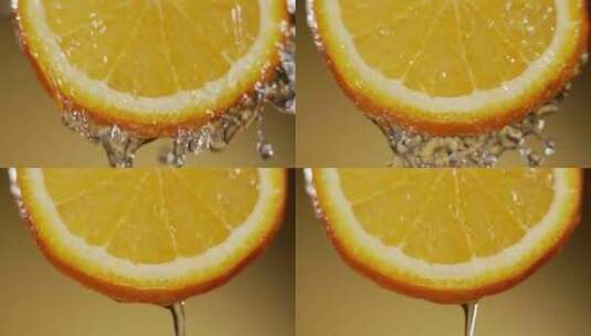 切片橙子多汁 新鲜 特写 果汁高清在线视频素材下载
