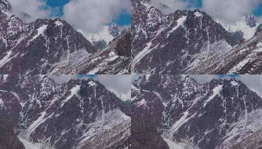 航拍天山的冰川高清在线视频素材下载
