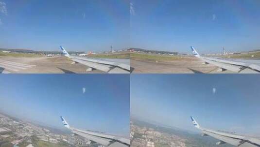 飞机从重庆江北国际机场起飞中高清在线视频素材下载
