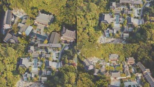 航拍柳州马鞍山公园灵泉寺寺庙建筑高清在线视频素材下载