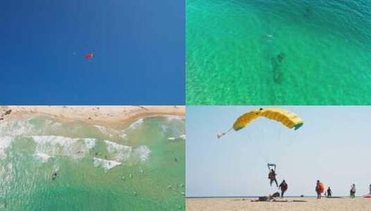 海南万宁冲浪跳伞旅游宣传片合集高清在线视频素材下载