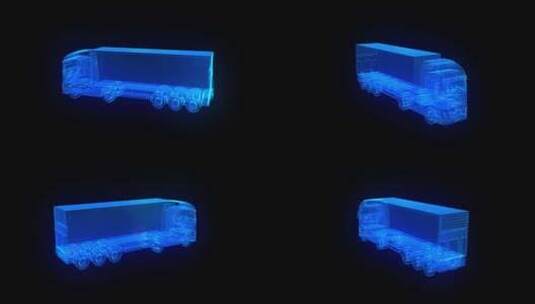 3D全息投影卡车素材高清在线视频素材下载
