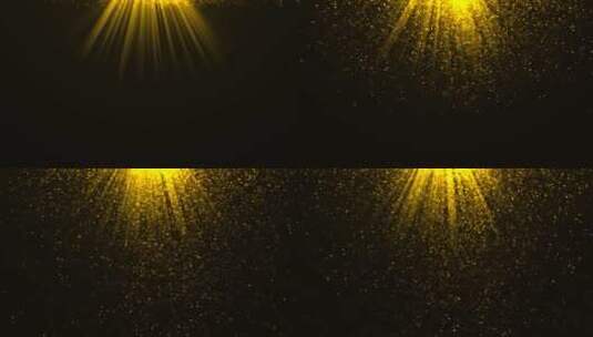 金色粒子光芒顶光照射高清在线视频素材下载