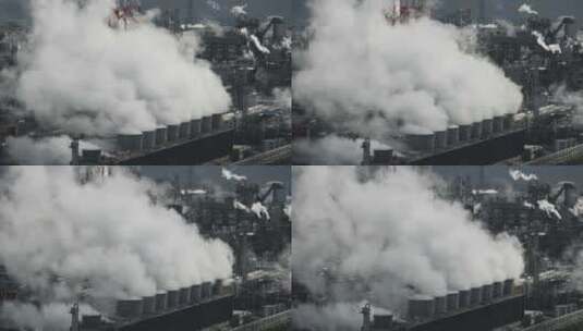 环境污染大气污染工业烟囱高清在线视频素材下载