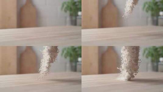4K面粉撒桌子上高清在线视频素材下载