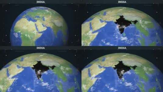 来自地球的印度地图高清在线视频素材下载