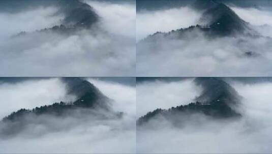 秦岭山脉云海云雾飘动高清在线视频素材下载