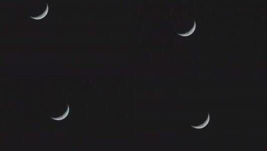 蛾眉月月亮延时高清在线视频素材下载