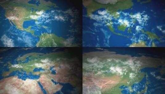 太空俯瞰地球表面特效高清在线视频素材下载