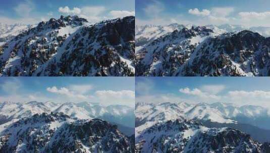 新疆天山博格达峰 雪山航拍风光高清在线视频素材下载