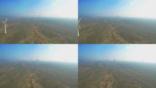 航拍新疆达坂城风力发电高清在线视频素材下载