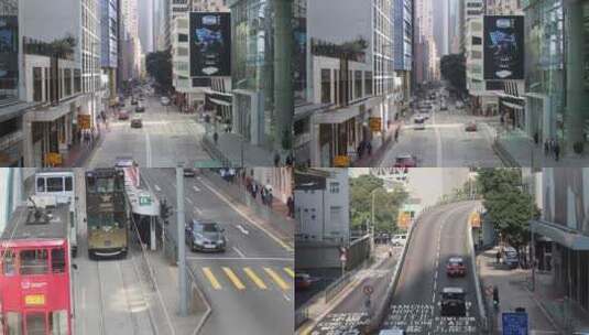 香港金钟道街景合集高清在线视频素材下载