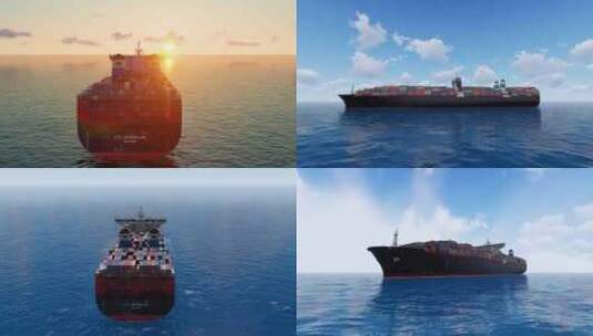 海上巨轮大海航行 货船航行高清在线视频素材下载