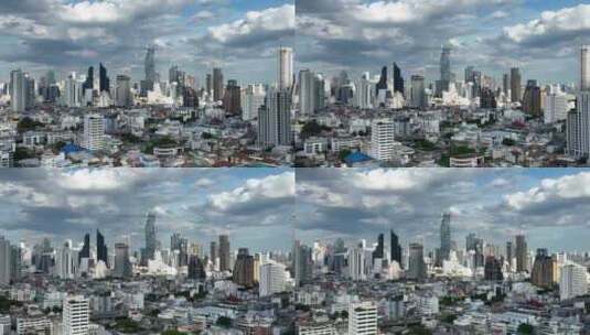 泰国航拍曼谷CBD城市高楼天际线风光高清在线视频素材下载