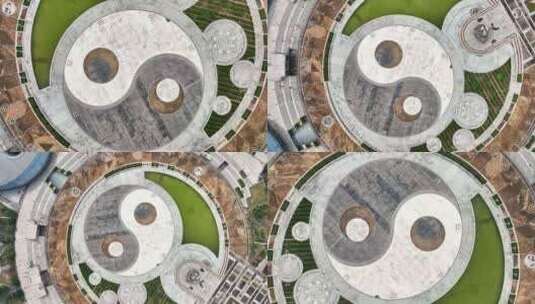 航拍太极广场高清在线视频素材下载